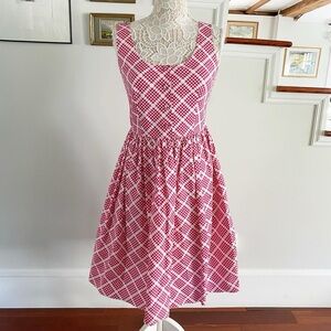 PRADA Dress Pink Checkered Pattern Button Front Sz 42 6US